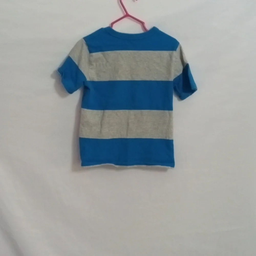BABY GAP Blue and Gray Striped Kids Tee